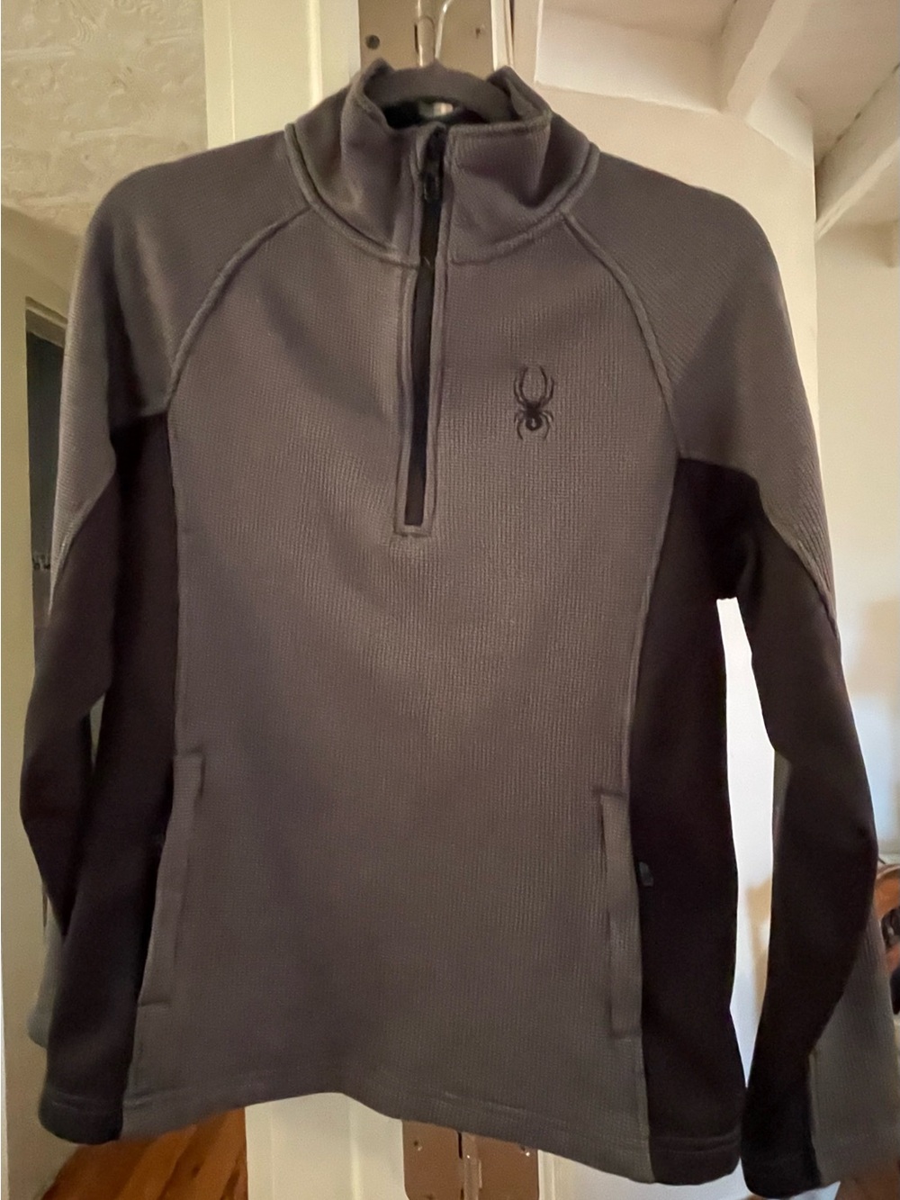 Spyder small Gray Half-Zip Thermal Sweater